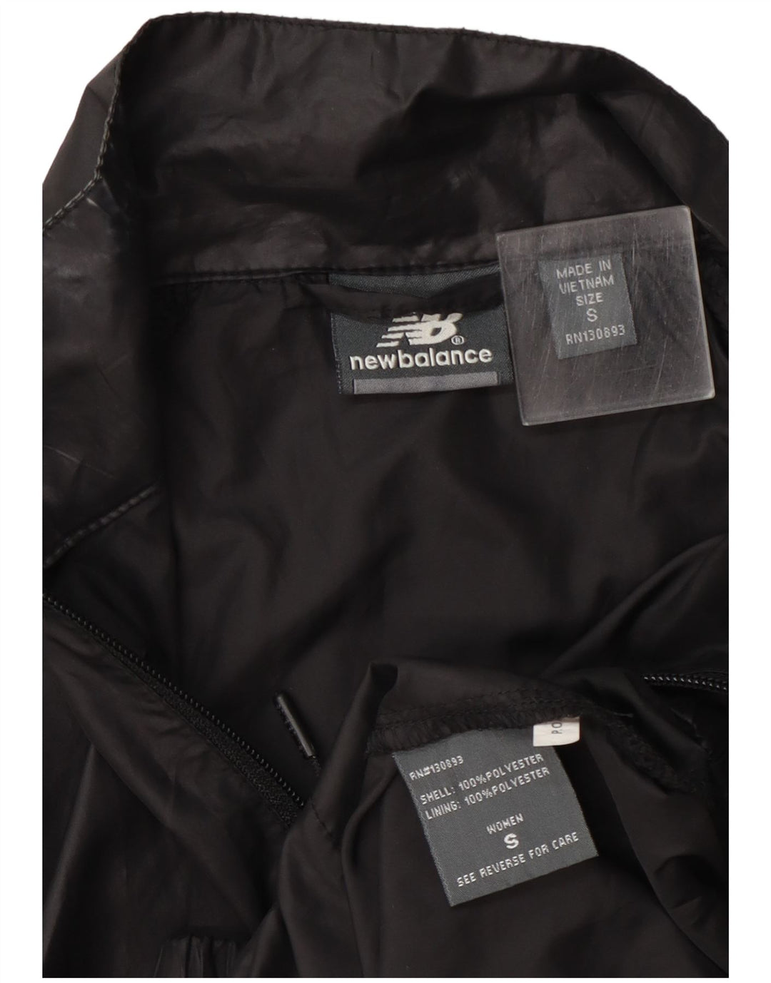 Jachetă de top pentru trening cu grafică New Balance pentru femei UK 8 Poliester negru mic