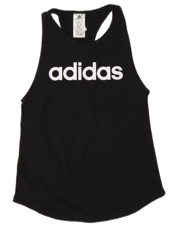 Vesta grafică pentru femei Adidas UK 8/10 Bumbac negru mic