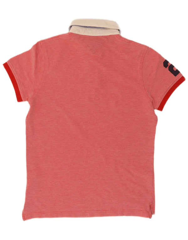 Tricou polo de rugby Tommy Hilfiger pentru bărbați, bumbac roșu mediu