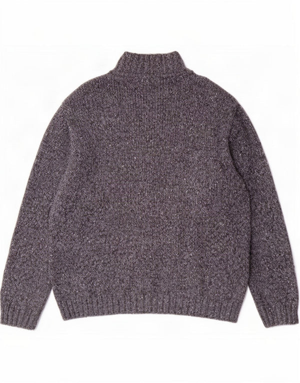 Pulover cardigan cu fermoar complet Conte of Florence pentru bărbați, XL, albastru marin cu pete