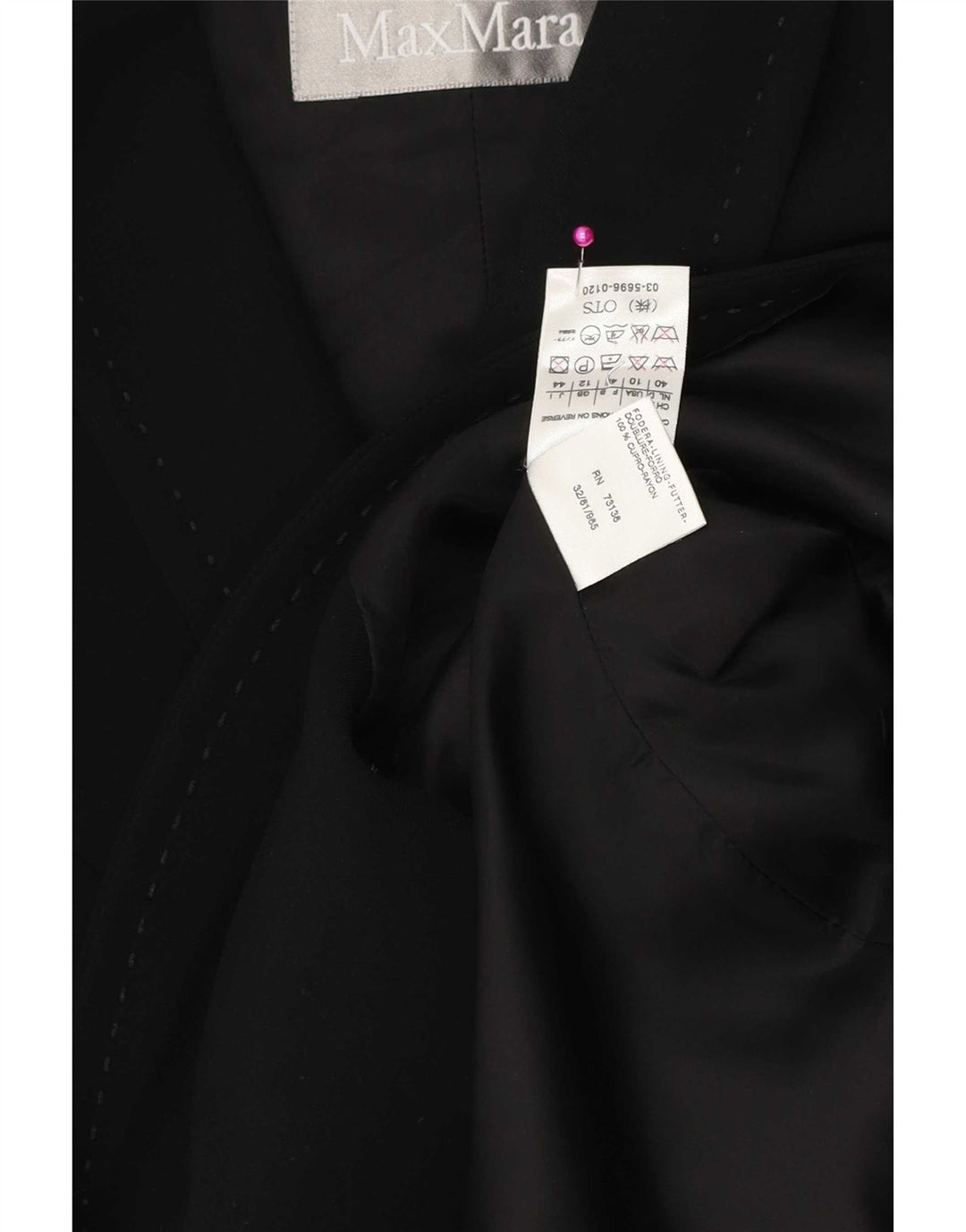 Sacou blazer pentru femei Max Mara, mânecă 3/4, 1 buton, UK 12, mediu negru, raion