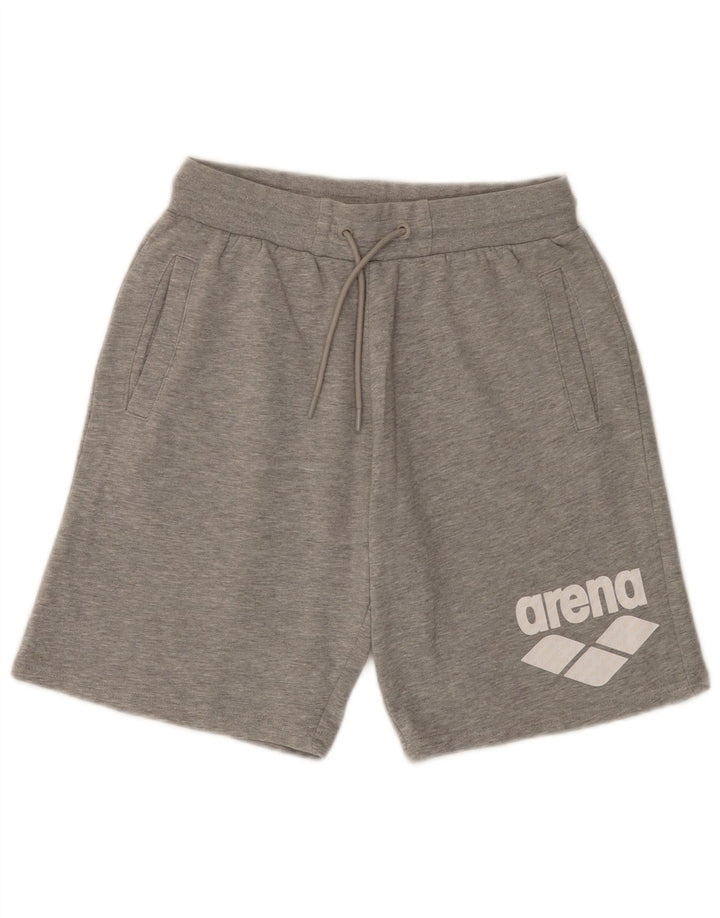 Pantaloni scurți sport grafic ARENA pentru bărbați, bumbac, gri mic