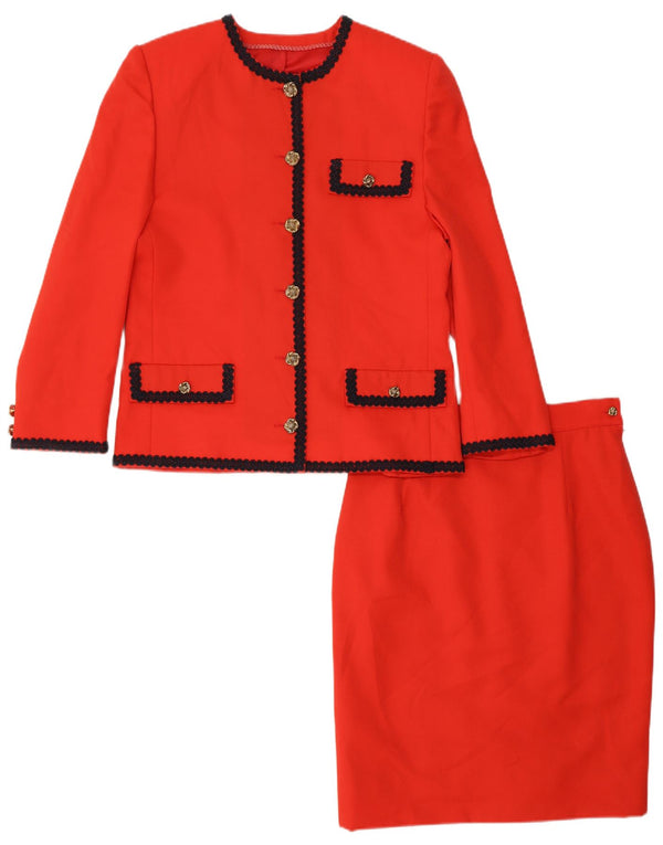 Set fuste vintage pentru femei, 6 nasturi, 2 piese UK 12 Medium W28 Red