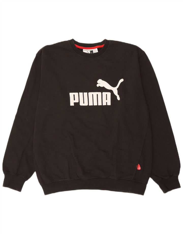 Pulover grafic pentru bărbați Puma, bumbac mare, negru