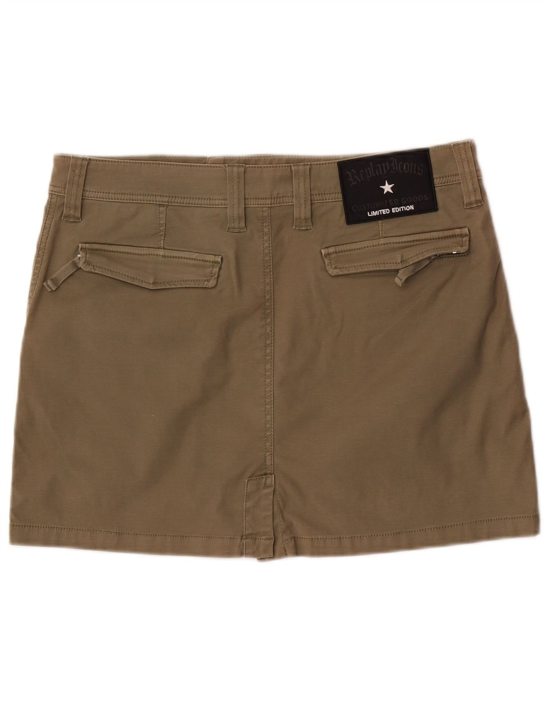 Fusta cargo pentru femei Replay, mare W34, bumbac kaki