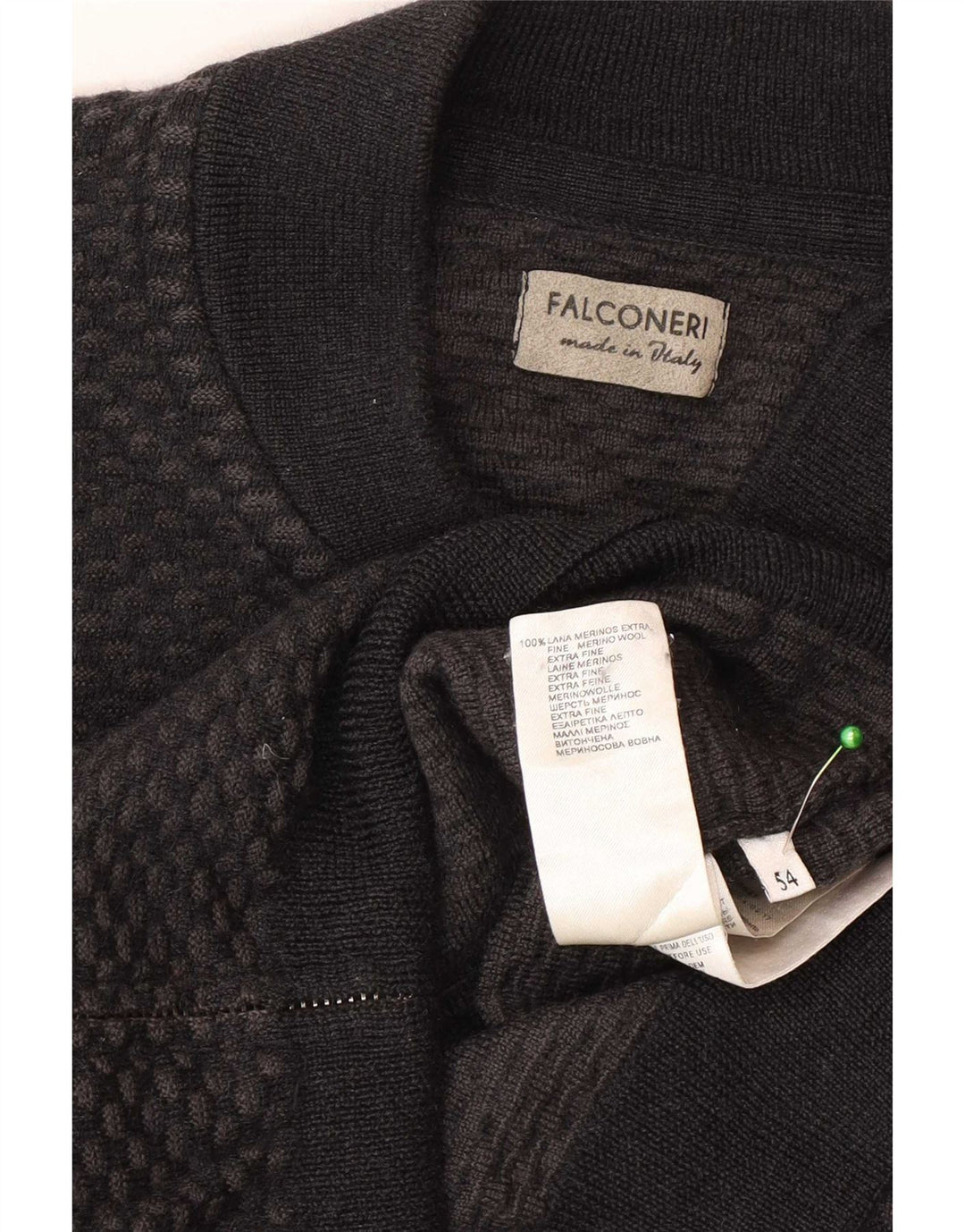 Pulover cardigan pentru bărbați Falconeri IT 54 XL Lână gri