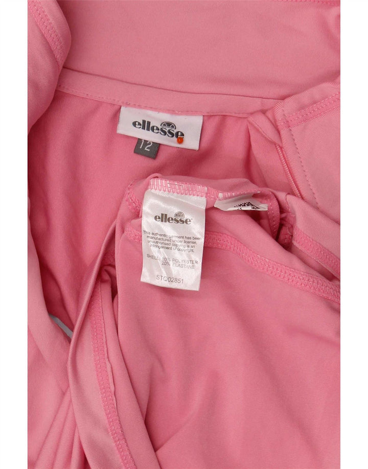 Top pentru femei Ellesse, cu fermoar, cu mânecă lungă, UK 12, poliester roz mediu