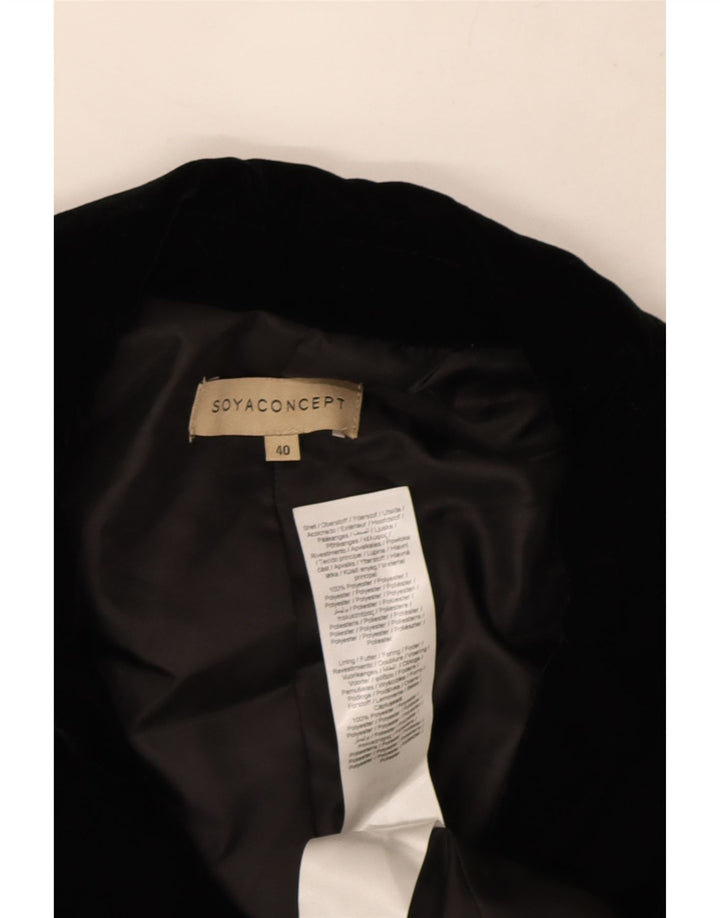 Jachetă vintage pentru femei cu piept dublu din catifea EU 40 Medium Black