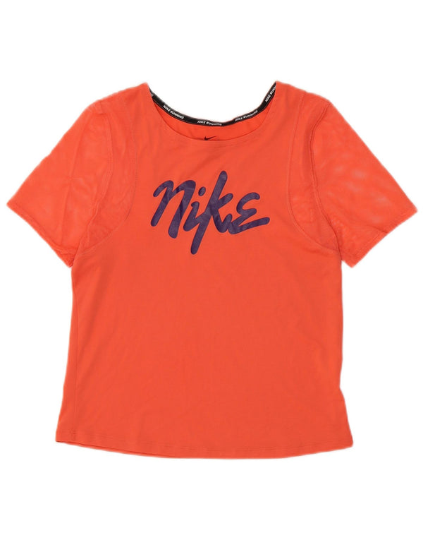 Tricou grafic NIKE Dri Fit Crop pentru femei Top UK 10 Small Orange