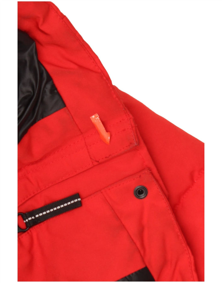 Palton căptușit cu glugă Superdry pentru femei UK 8 Poliester roșu mic