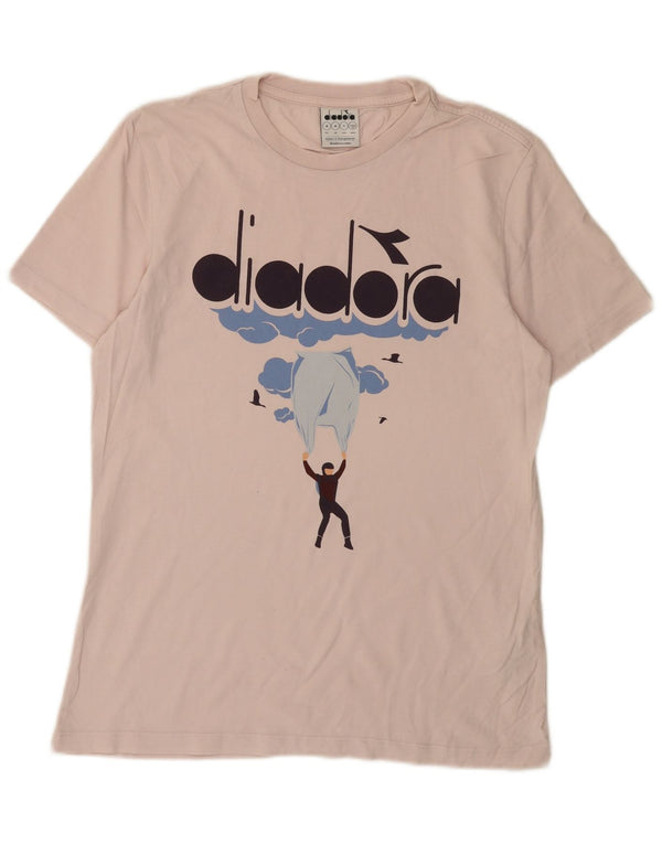 Tricou grafic Diadora pentru bărbați Top Medium Pink Bumbac