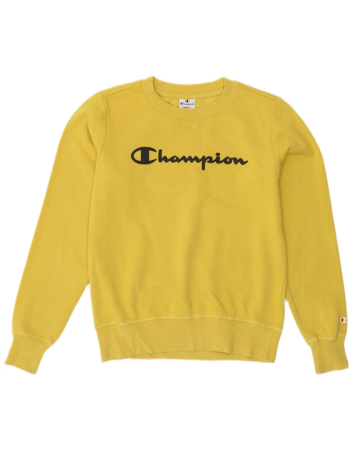 Pulover cu grafic pentru femei Champion UK 8 Small Yellow