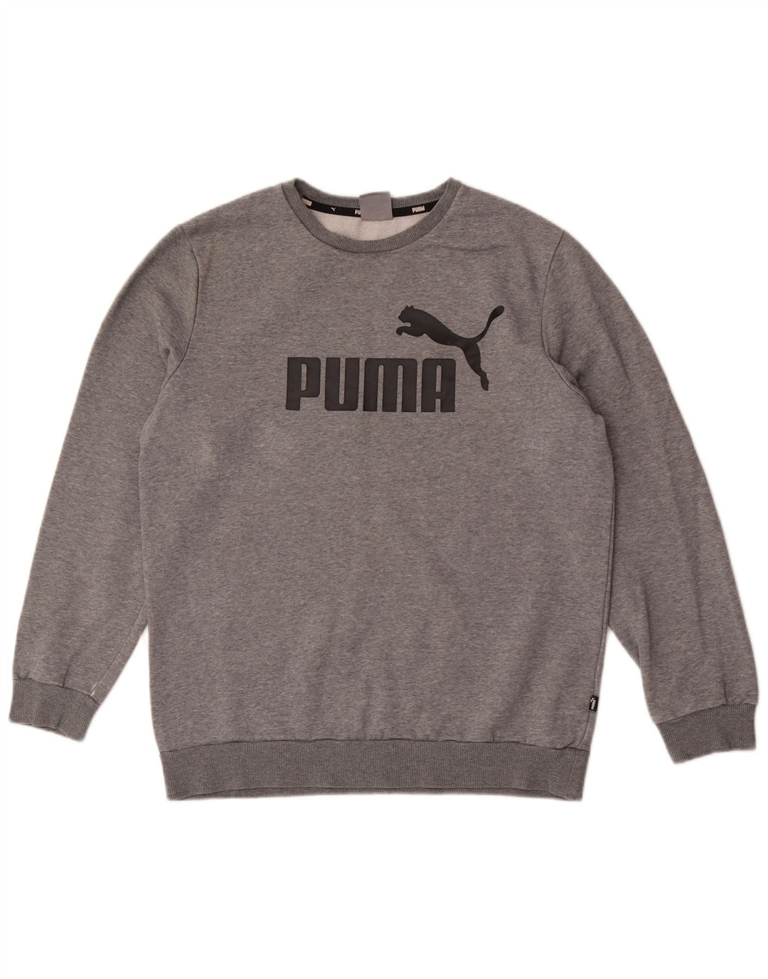 Pulover grafic pentru bărbați Puma, bumbac, gri mediu