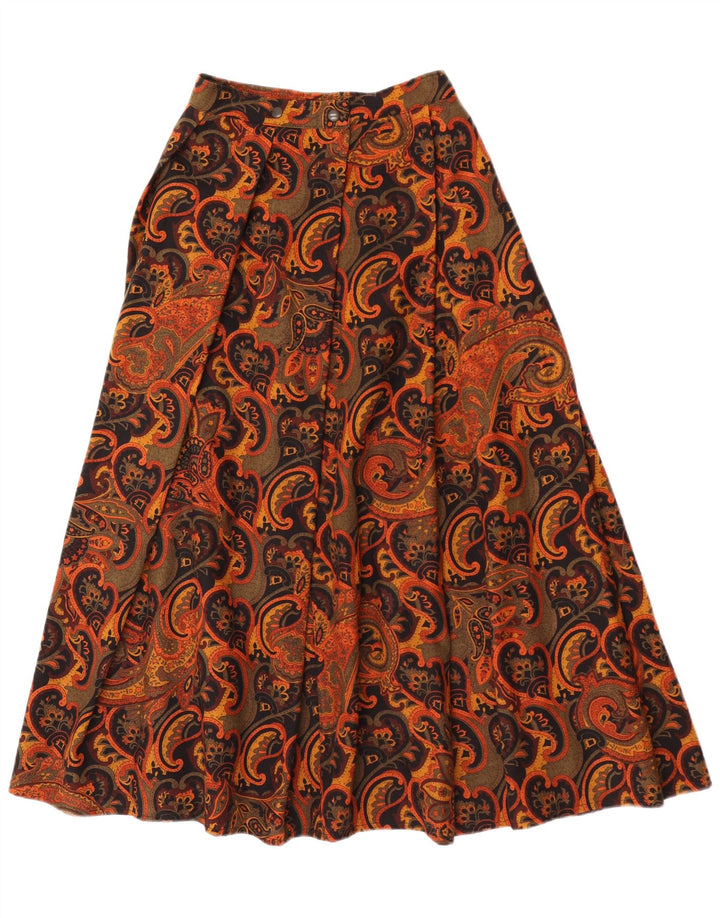 Fusta evazată pentru femei Vintage W26 Small Brown Paisley