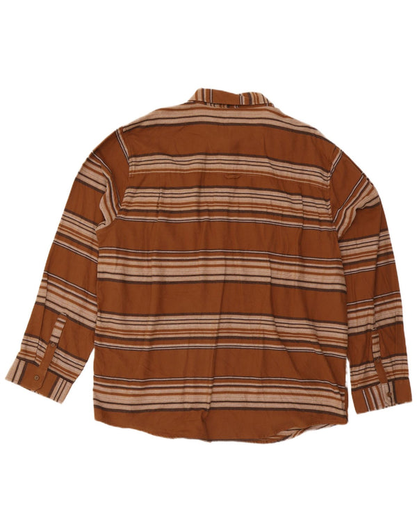 Cămașă de flanel pentru bărbați Hurley 2XL maro cu dungi