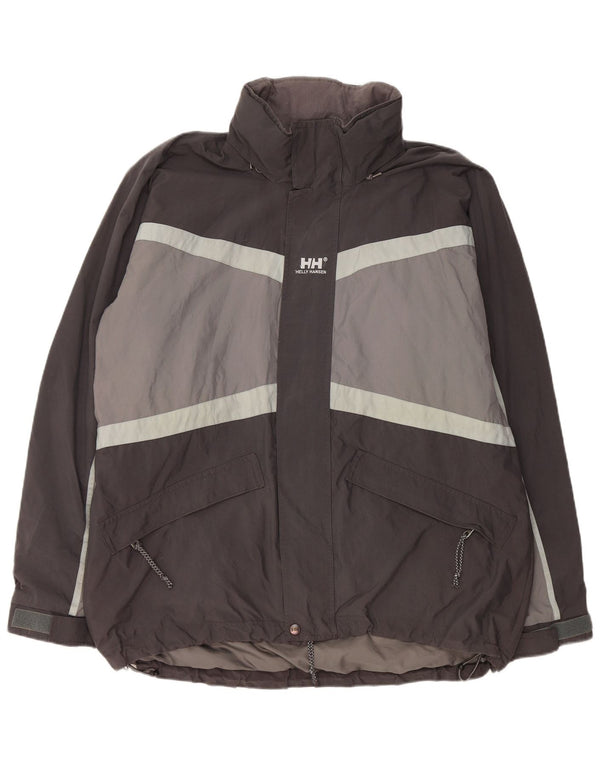 Jachetă de vânt cu glugă Helly Hansen pentru bărbați UK 40, mare, gri, color block