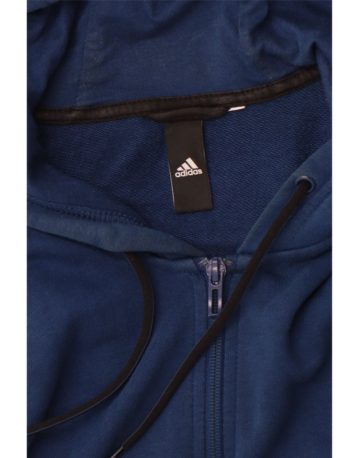 Pulover pentru bărbați ADIDAS Graphic Zip Hoodie, albastru mediu
