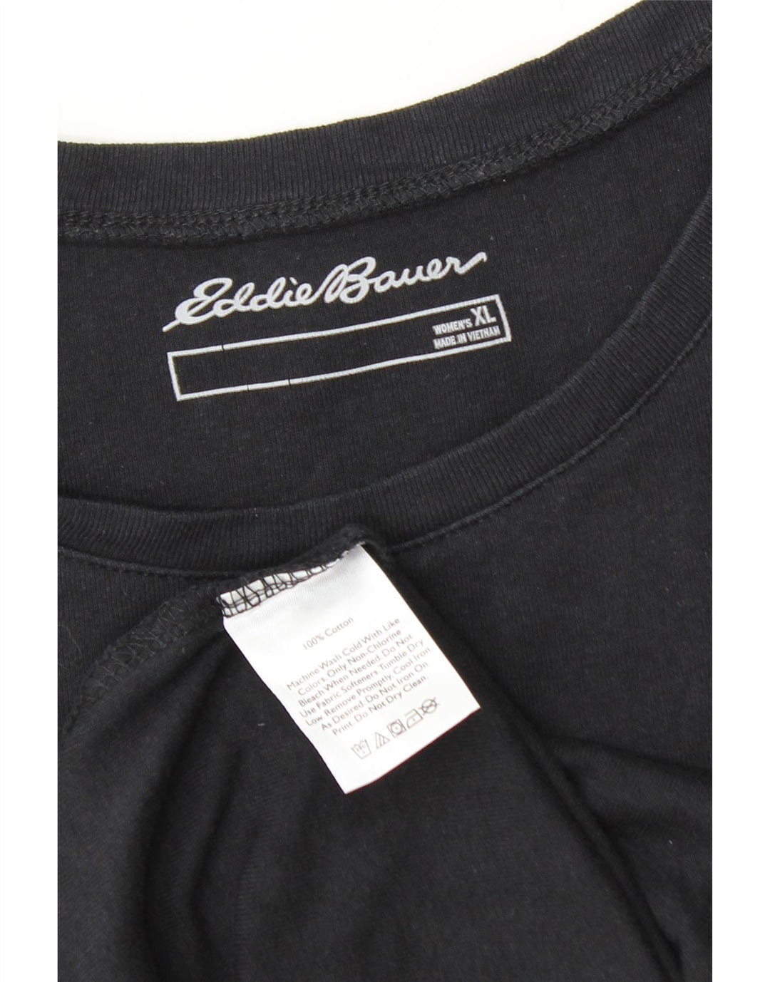 EDDIE BAUER Tricou Top pentru femei UK 18 XL Bumbac negru