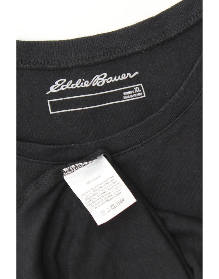 EDDIE BAUER Tricou Top pentru femei UK 18 XL Bumbac negru