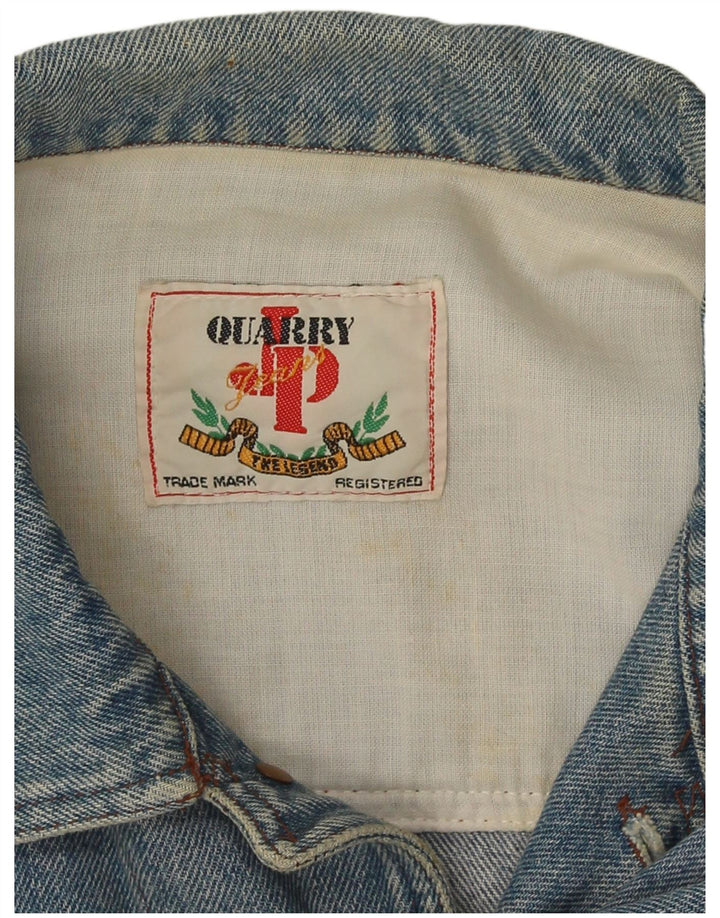Jachetă de denim grafică Quarry pentru bărbați UK 38, bumbac albastru mediu