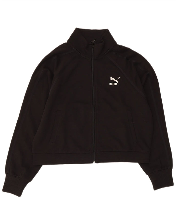 Jachetă de top PUMA Crop pentru femei UK 14, bumbac mediu negru