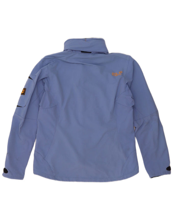Jack Wolfskin Jachetă de ploaie cu glugă pentru femei Marea Britanie 14/16 Poliamidă albastră mare