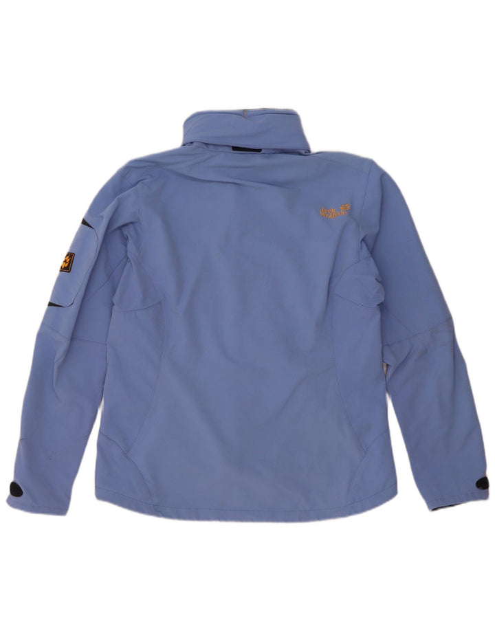 Jack Wolfskin Jachetă de ploaie cu glugă pentru femei Marea Britanie 14/16 Poliamidă albastră mare
