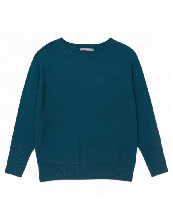 Pulover pentru femei Marks & Spencer cu gât de barcă UK 12 Medium Blue Acrylic