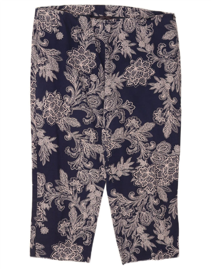 Marks & Spencer Pantaloni Capri cu model abstract pentru femei UK 16 Large W34 L19
