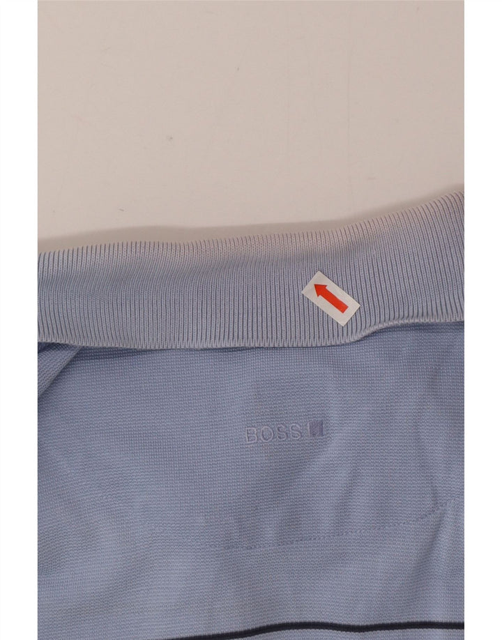 Tricou polo pentru bărbați Hugo Boss, bumbac cu dungi albastre mari