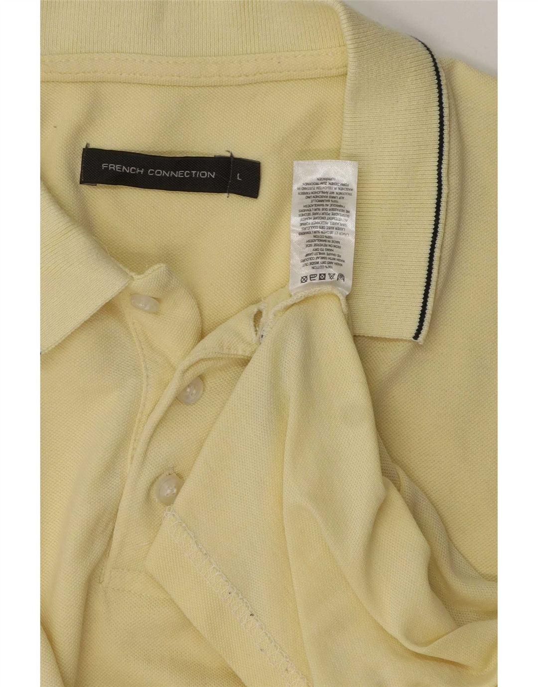 Tricou polo pentru bărbați French Connection, bumbac cu dungi galbene