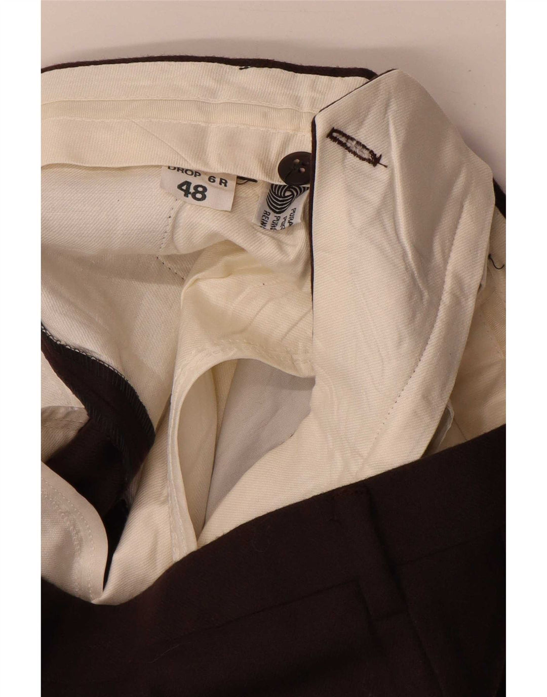 Pantaloni de costum vintage pentru bărbați IT 48 Medium L32 L34 Maro
