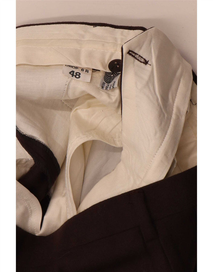 Pantaloni de costum vintage pentru bărbați IT 48 Medium L32 L34 Maro