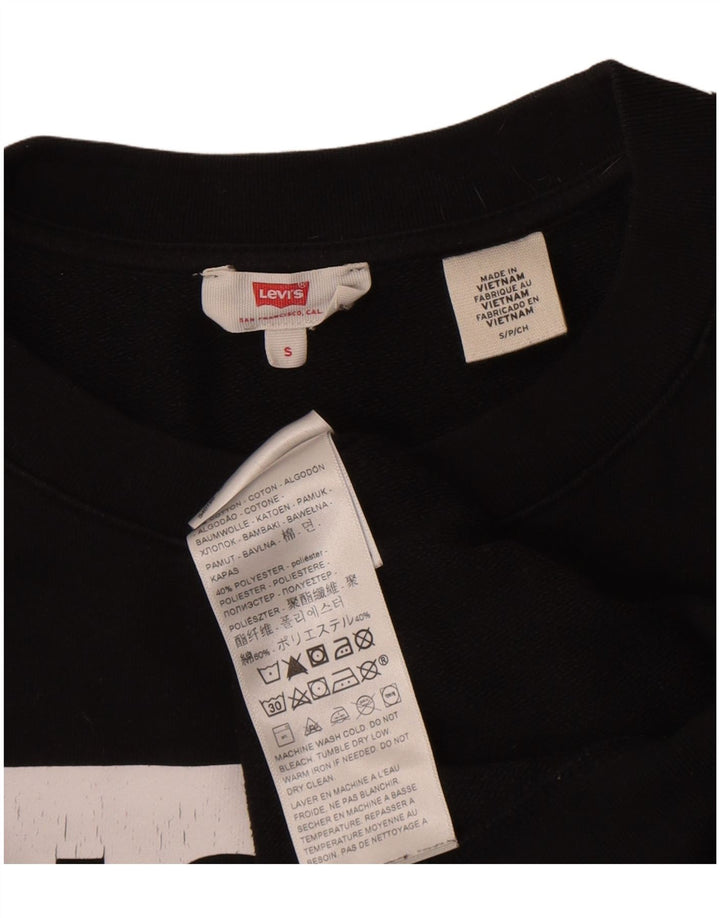 Levi's Pulover supradimensionat cu grafic pentru femei UK 10 Bumbac negru mic