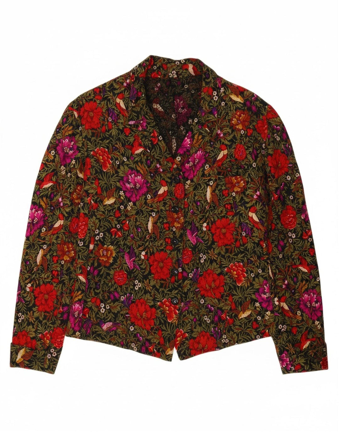 VINTAGE Womens Shirt Blouse UK 12 Medium Multicoloured Floral