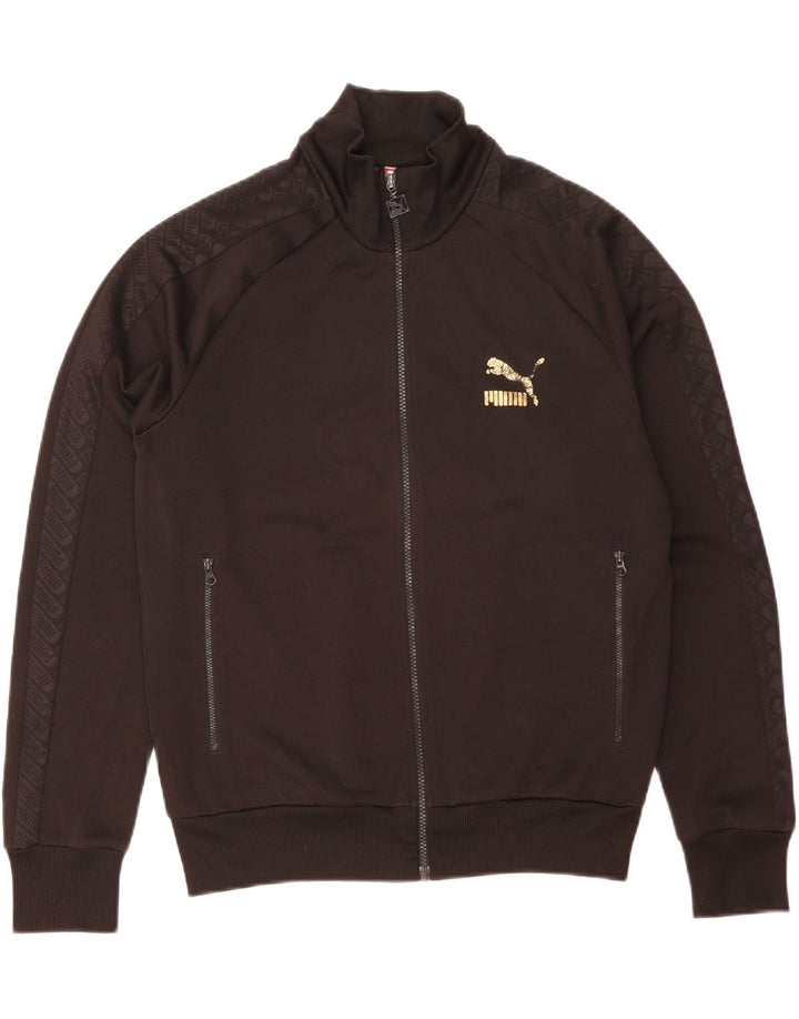 Jachetă de top pentru trening cu grafică Puma pentru bărbați, mare, negru, poliester