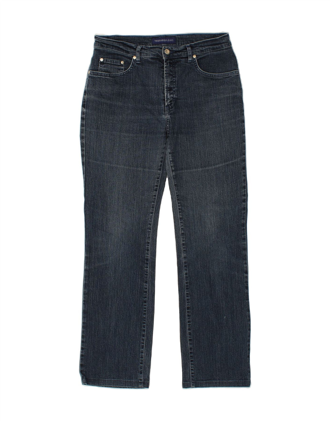 TRUSSARDI Womens Straight Jeans W30 L30  Navy Blue Vintage Trussardi and Second-Hand Trussardi from Messina Hembry 
