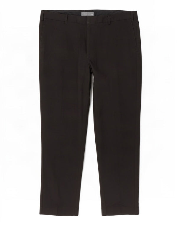 Marks & Spencer Pantaloni de costum pentru bărbați, drepti, cu croiala normală, L42 L31, negri