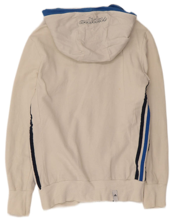 Pulover Adidas Graphic Zip pentru femei UK 12 Medium White Colorblock