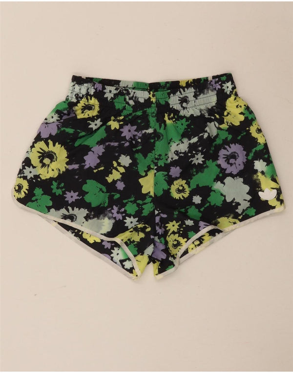 Pantaloni scurți sport cu talie înaltă Adidas pentru femei UK 8 mici, multicolore, florale