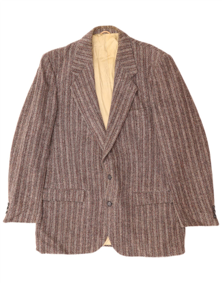 Jachetă pentru bărbați HARRIS TWEED cu 2 nasturi, UK 38, gri mediu cu dungi