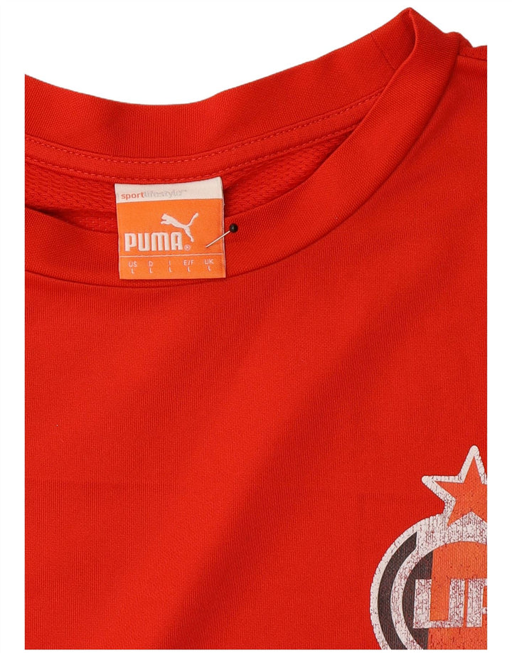 Tricou grafic Puma pentru bărbați Top mare roșu Colorblock