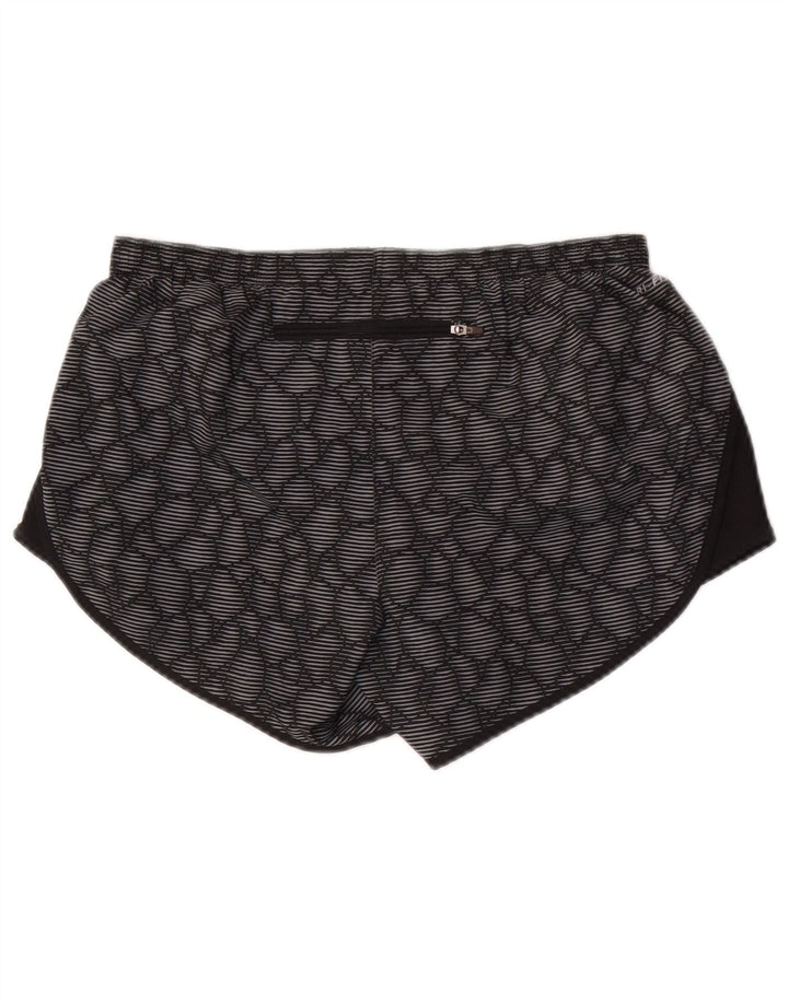Pantaloni scurți sport Nike Dri Fit pentru femei UK 10 Small Gri Geometric Poliester