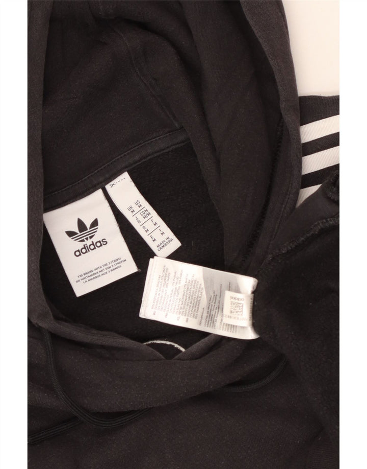 Pulover cu glugă cu grafic pentru bărbați Adidas, bumbac mediu negru