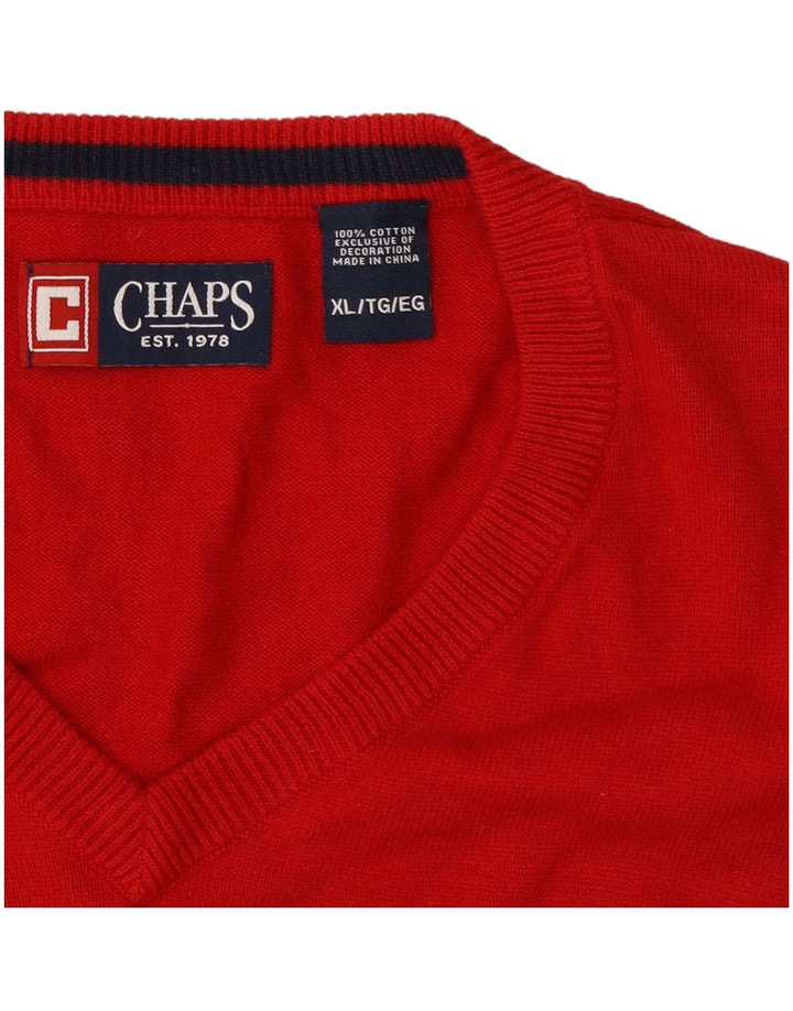 Chaps Mens Vest Tank Top XL Red Bumbac
