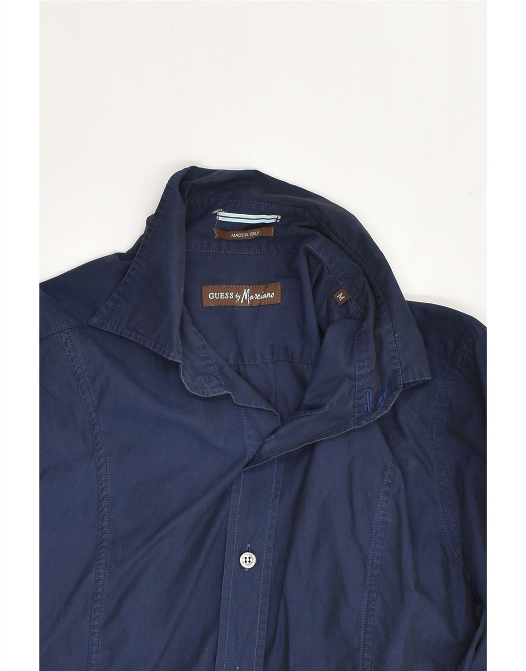GUESS BY MARCIANO Mens Shirt Medium Navy Blue Cotton Vintage Guess By Marciano and Second-Hand Guess By Marciano from Messina Hembry 