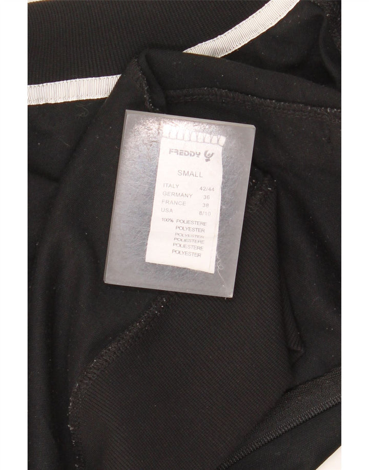 Jachetă de top pentru trening cu grafică Freddy pentru femei UK 10 Poliester negru mic