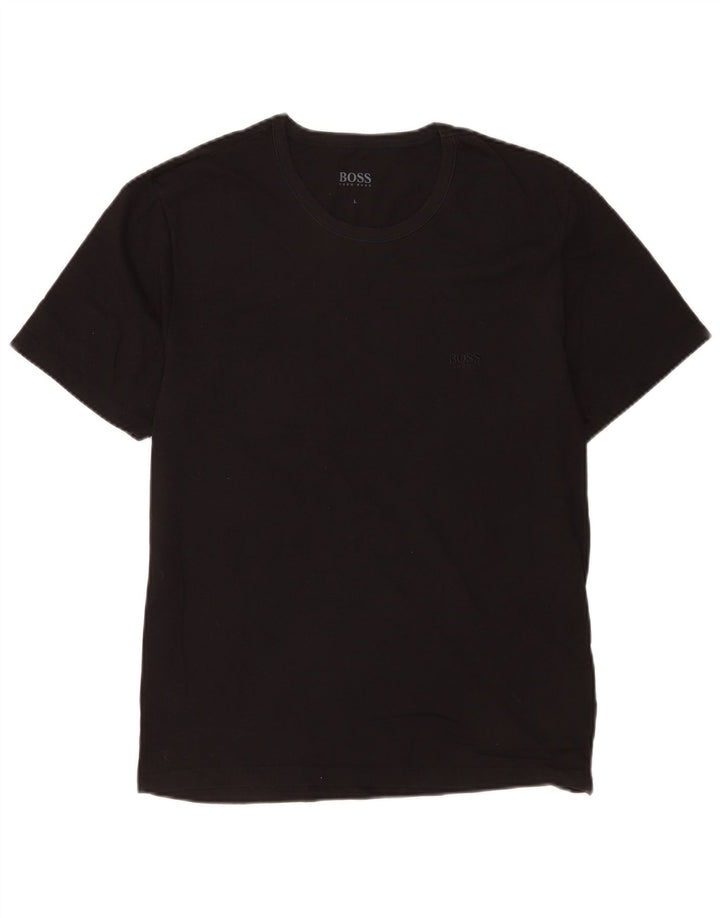 Tricou pentru bărbați Hugo Boss Top mare din bumbac negru