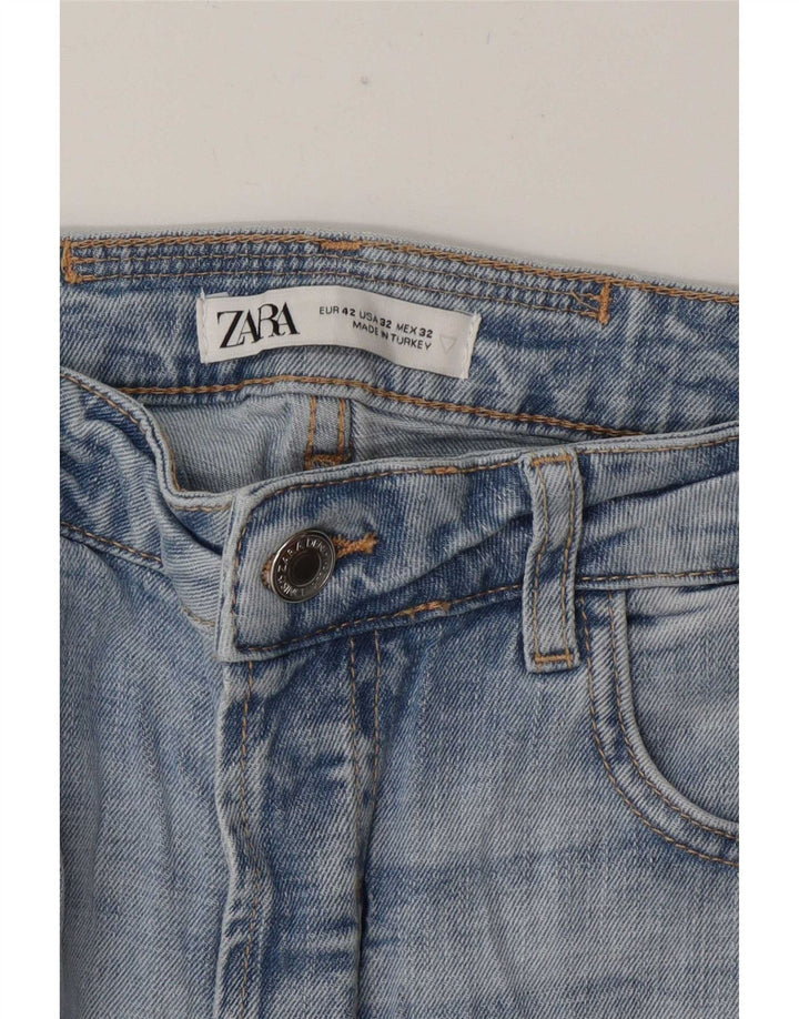 Blugi slim pentru bărbați Zara UE 42 Large W32 L28 Albastru