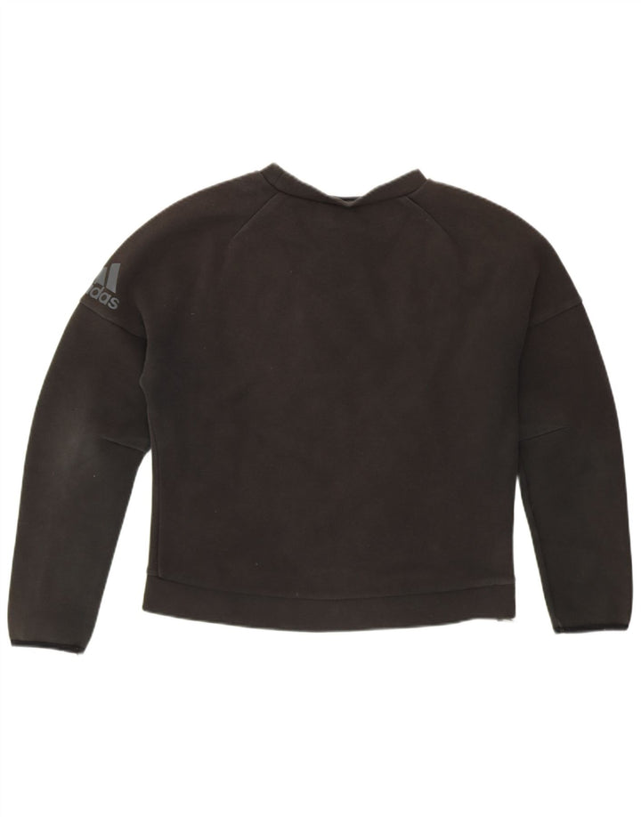 Pulover ADIDAS Crop Graphic pentru femei UK 12 Medium Negru
